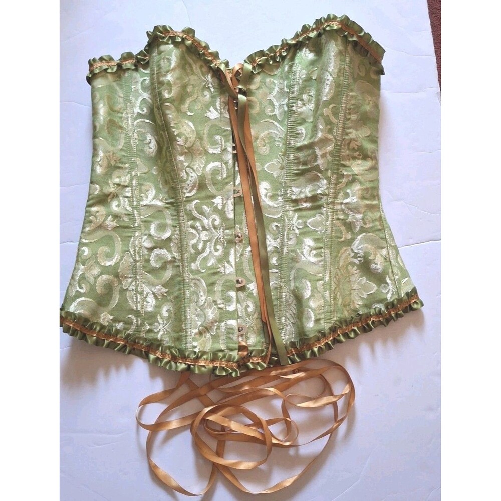 Luxurious Green and Gold Shapewear Corset